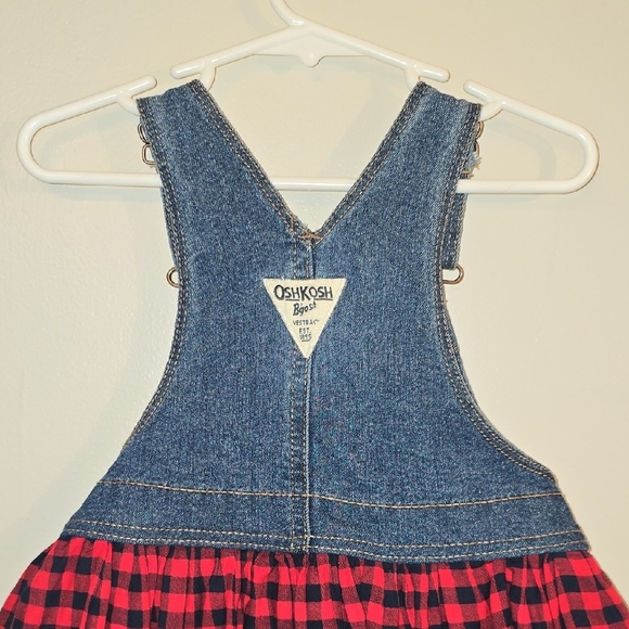 Blue and Red Plaid Overalls with Denim Top LOT K - Picture 7 of 10
